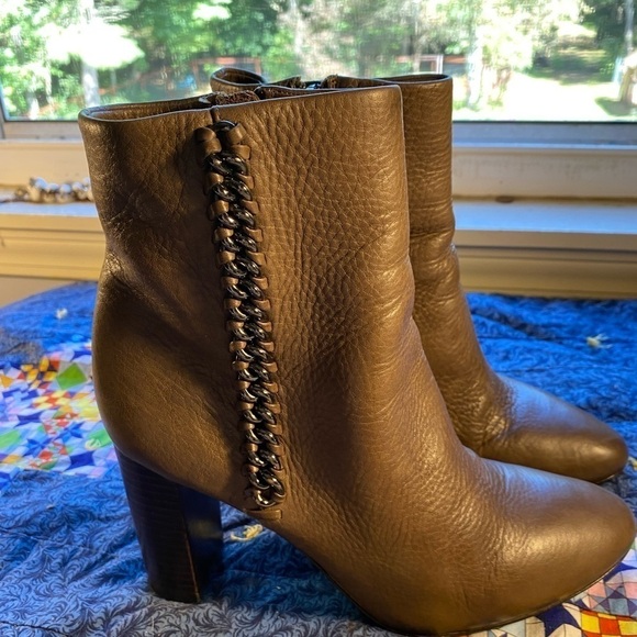 Coach Teagan leather ankle boots in tobacco size 7.5 - Picture 2 of 10